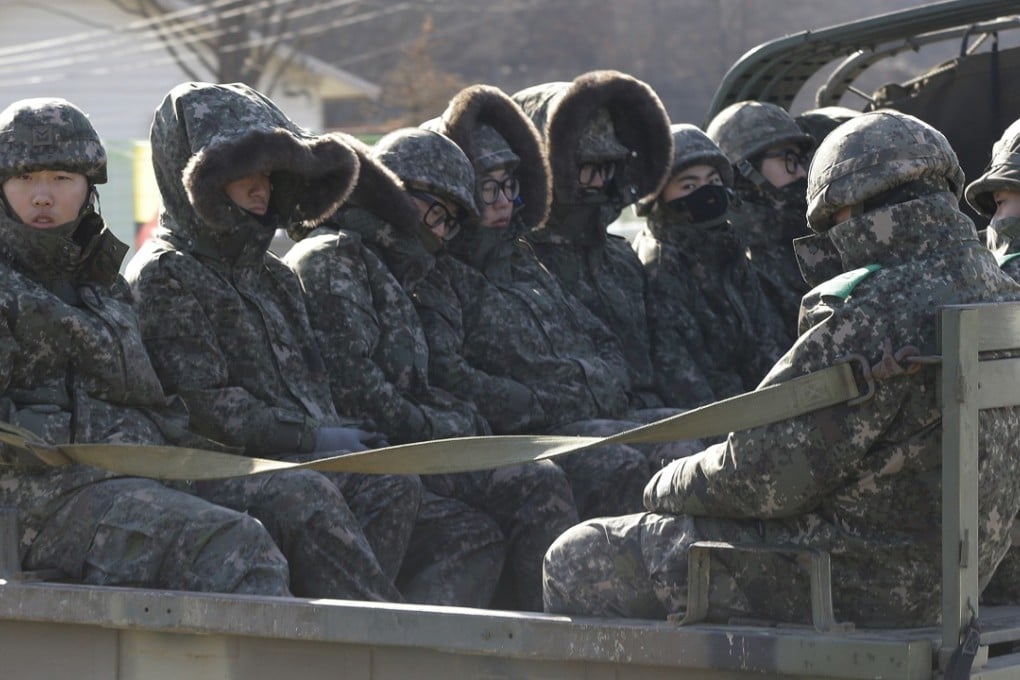 South Korean soldiers in Yeoncheon, south of the demilitarised zone that divides the two Koreas. Photo: AP