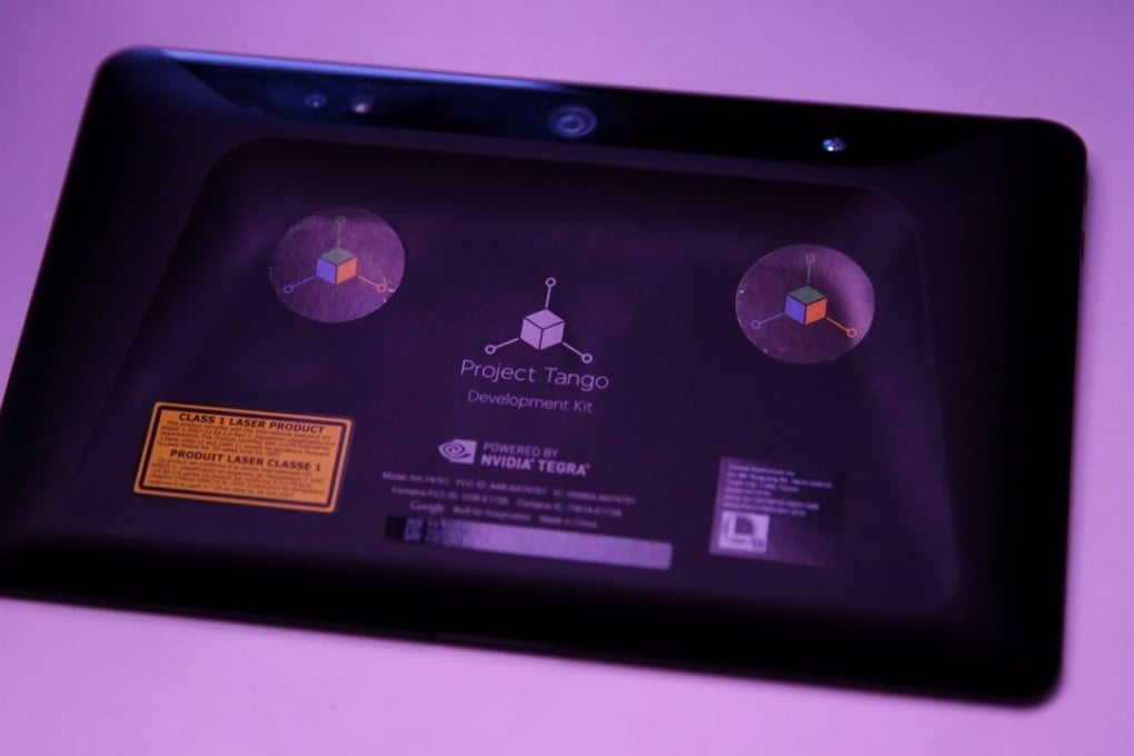 The Project Tango Development Kit is displayed during a Google and Lenovo Group event at CES 2016 in Las Vegas on Thursday. Photo: Bloomberg