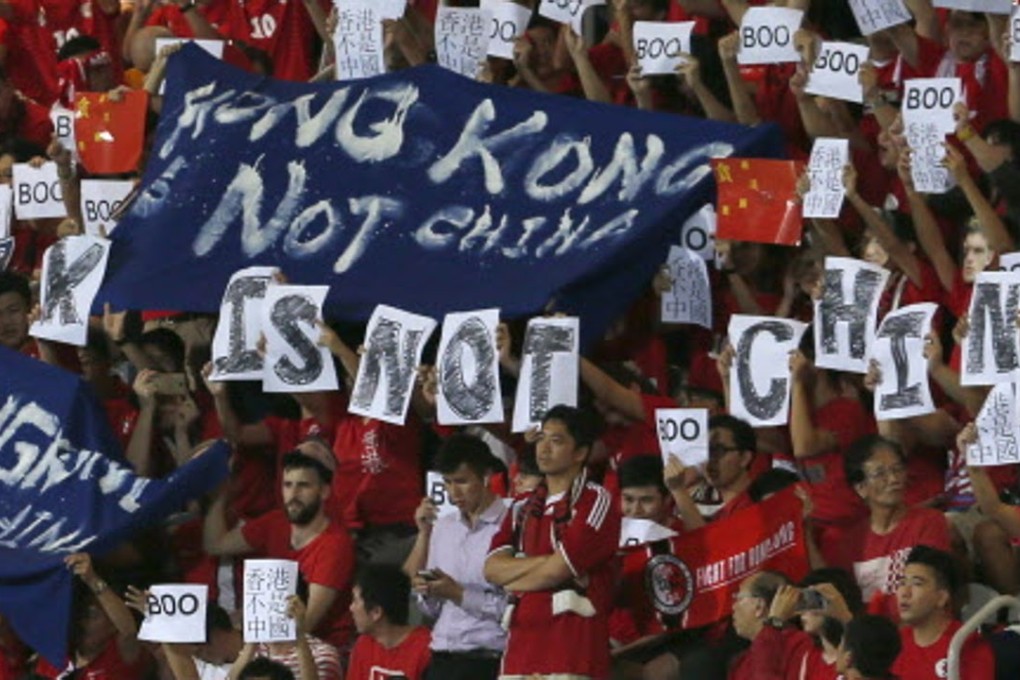 Politics on display at Mong Kok Stadium. Photo: Reuters