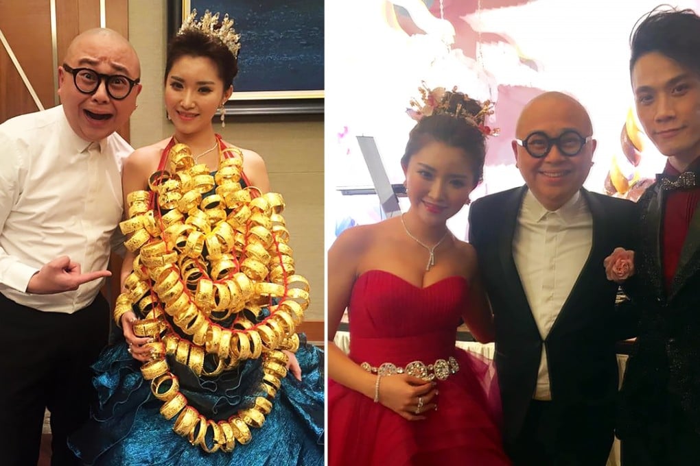 Famed Hong Kong wedding emcee Bob Lam with the couple. Photo: SCMP Pictures