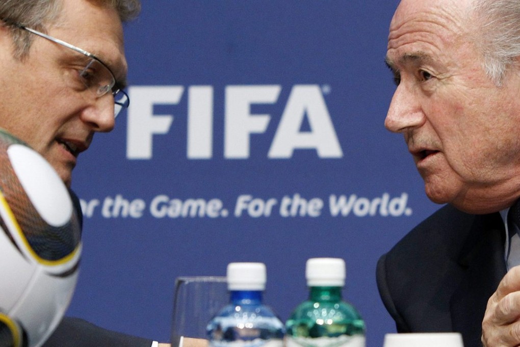 Jerome Valcke, former Fifa secretary general, with Fifa president Sepp Blatter in Zurich. Photo: EPA