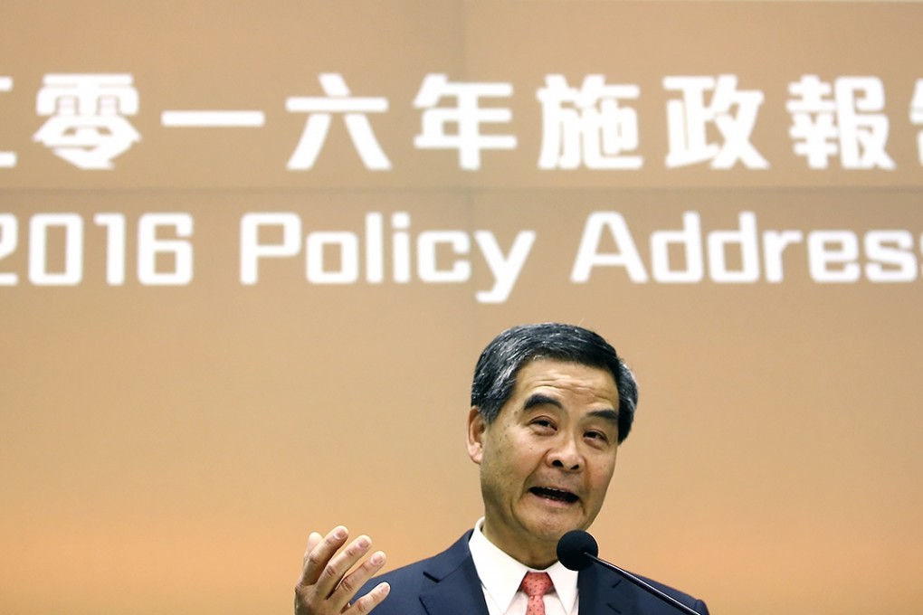 There were some surprises in Leung Chun-ying’s policy speech, but also major omissions. Photo: Sam Tsang