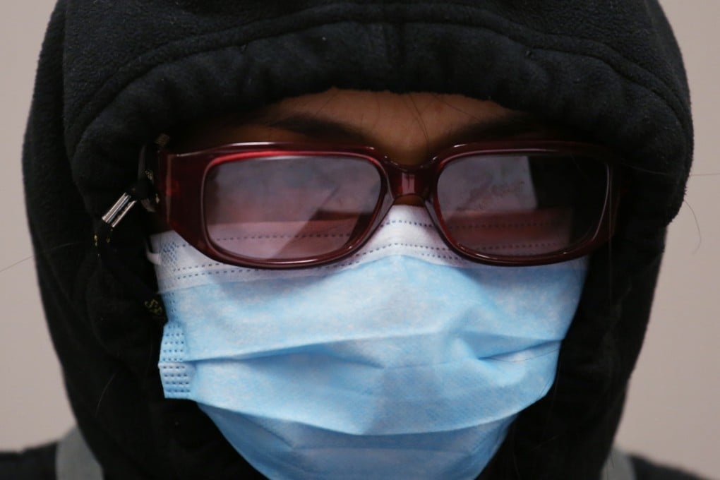 Filipino domestic helper Rosgen, 23, who was denied assistance when she approached Immigration Department as her employer was trying to send her to work on the mainland, speaks to the media. Photo: Nora Tam