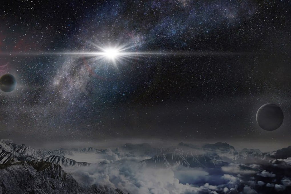 This image provided by The Kavli Foundation shows an artist’s impression of the superluminous supernova ASASSN-15lh as it would appear from an exoplanet located about 10,000 light-years away in the host galaxy of the supernova. Graphic: AP