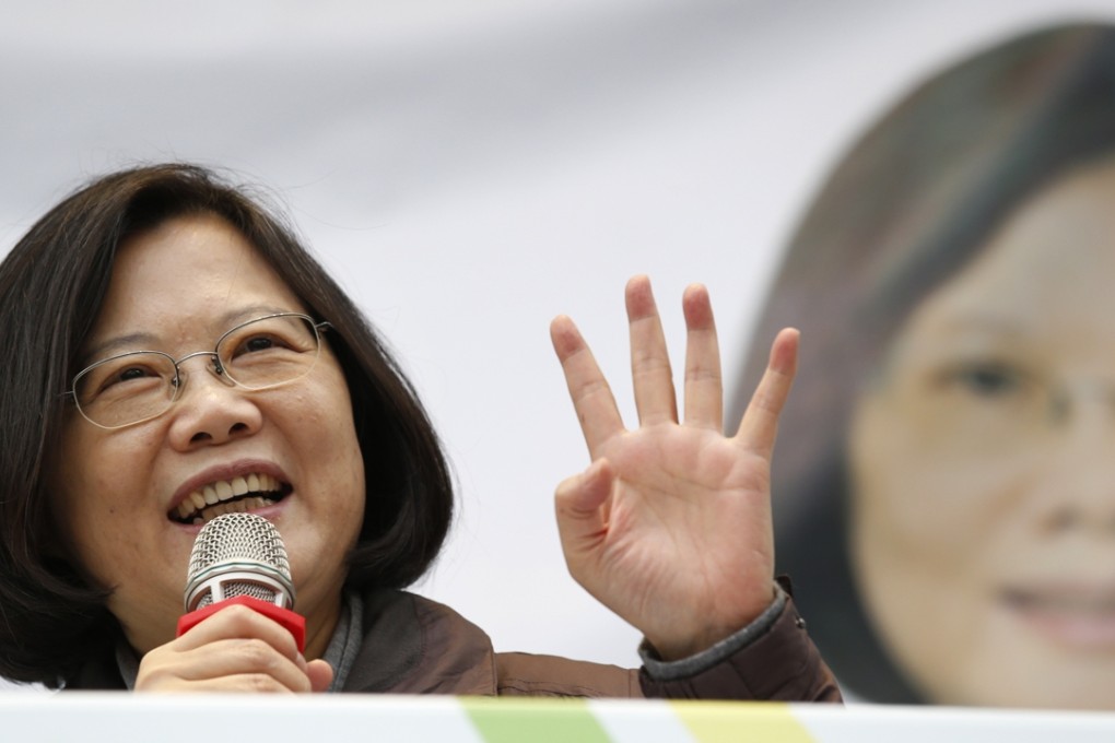 Tsai Ing-wen pictured during a presidential election rally. Photo: AP