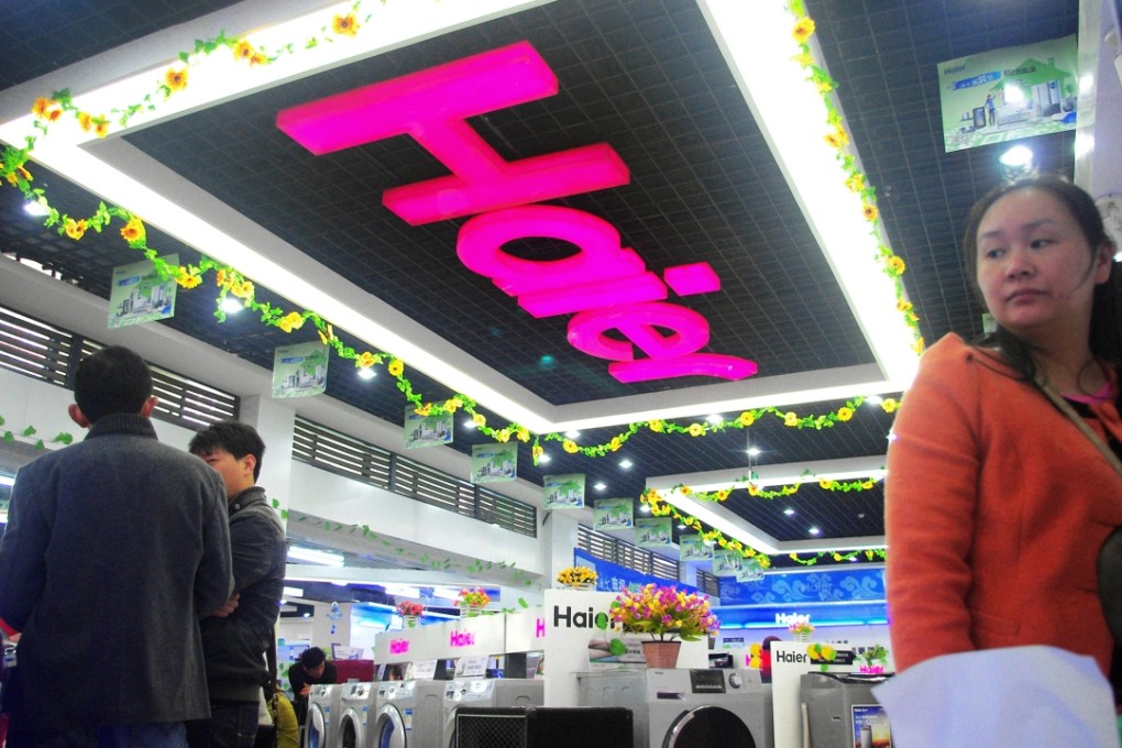 Shoppers at a Haier store in Wuhan in central China’s Hubei province. Photo: Imaginechina