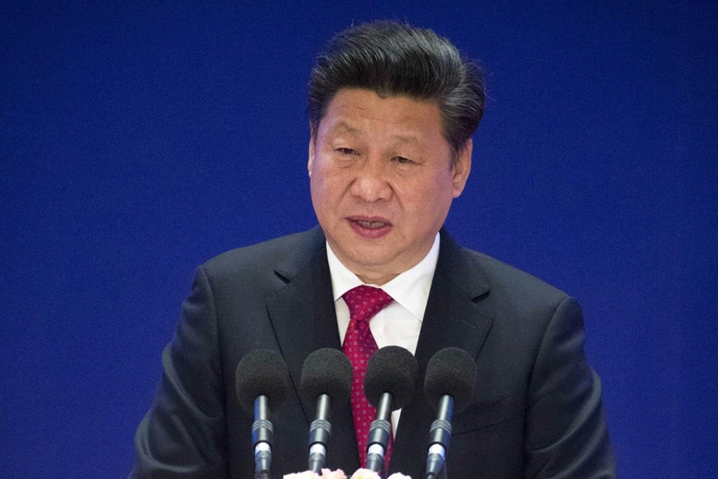 Xi giving his speech during the opening ceremony for the bank. Photo: AFP