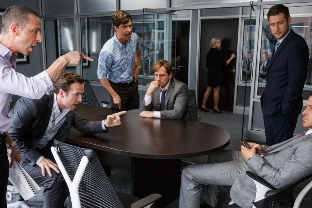 This photo, provided by Paramount Pictures, shows (from left) Jeremy Strong, Rafe Spall, Hamish Linklater, Steve Carell, Jeffry Griffin and Ryan Gosling in the The Big Short. Photo: AP