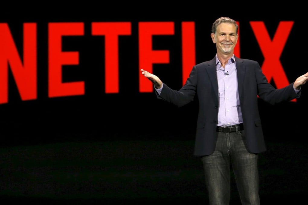Reed Hastings, co-founder and CEO of Netflix, announces the service will spread to Hong Kong and 129 other markets. Photo: Reuters