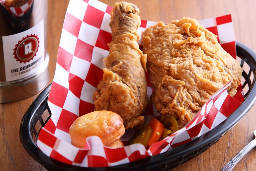 The chicken is marinated in sweet tea, then in buttermilk, before being fried at The Roundhouse Chicken + Beer.