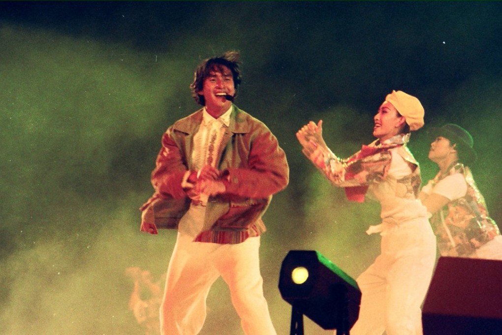 Canto-pop superstar Alan Tam Wing-lun on the first night of his series of three concerts at the Hong Kong Stadium in April 1994. Photo: SCMP Pictures