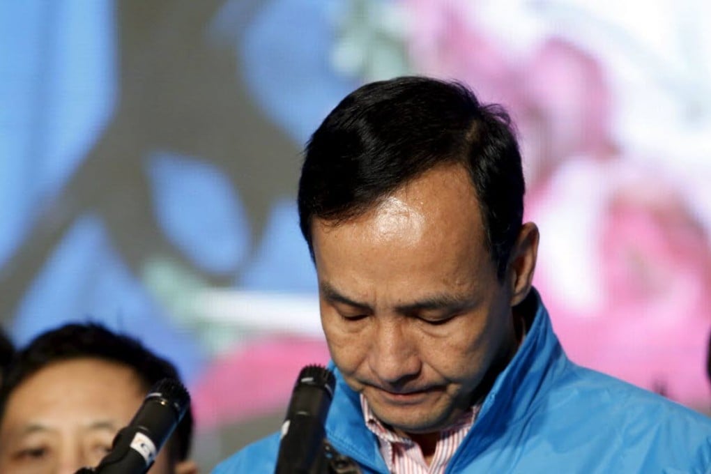 Taiwan’s ruling Nationalist Kuomintang Party (KMT) presidential candidate Eric Chu concedes defeat in the elections, in Taipei, Taiwan. Photo: Reuters