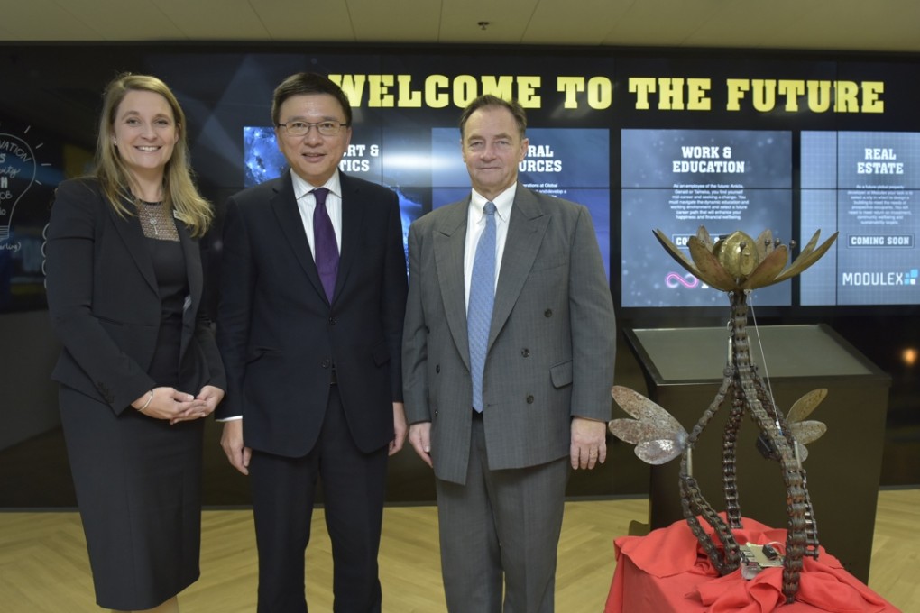 Kelly Bayer Rosmarin, a group executive at Australia’s Commonwealth Bank (left), Professor KC Chan and Paul Tighe, the Australian Consul-General to Hong Kong, believe the Innovation Lab is just what Hong Kong needs. Photo: SCMP Pictures