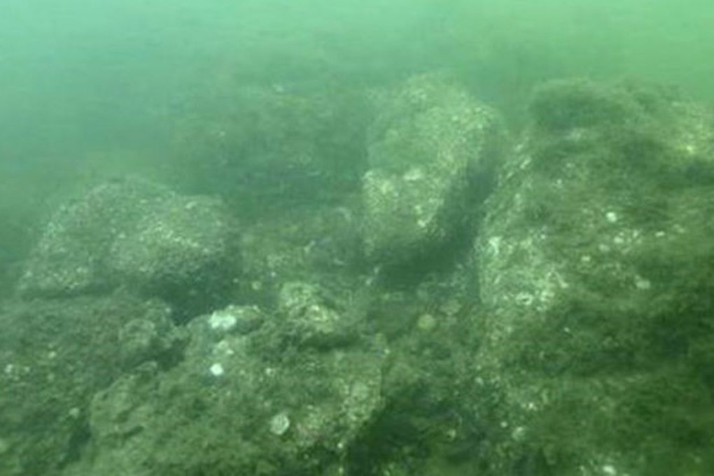 Most of the remains of the Qin dynasty palace lie submerged off the coast of China’s Liaoning province. Photo: Liaoshen Evening News