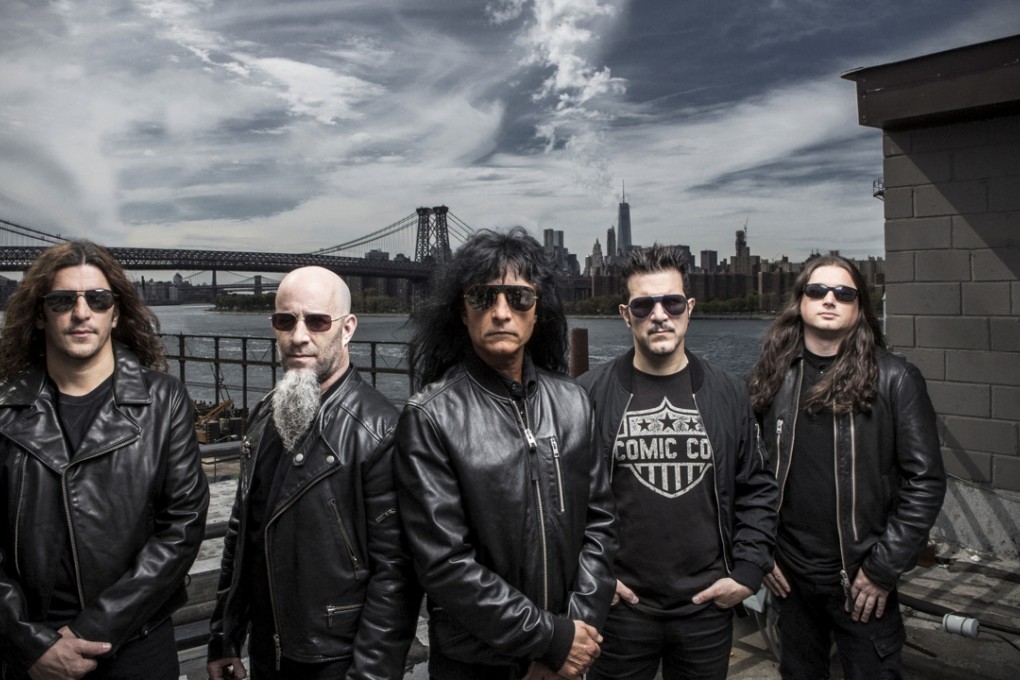 Anthrax (from left): Frank Bello, Scott Ian, Joey Belladonna, Charlie Benante and Jonathan Donais.