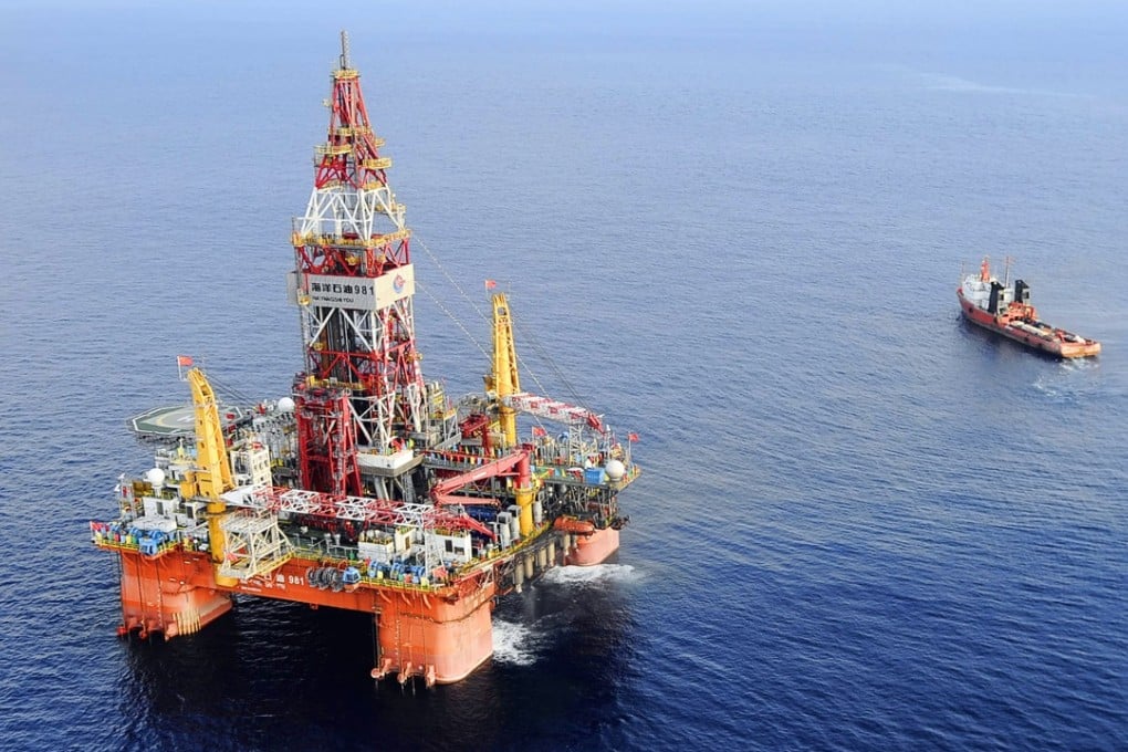 Haiyang Shiyou oil rig, the first deep-water drilling rig developed in China. Photo: AP