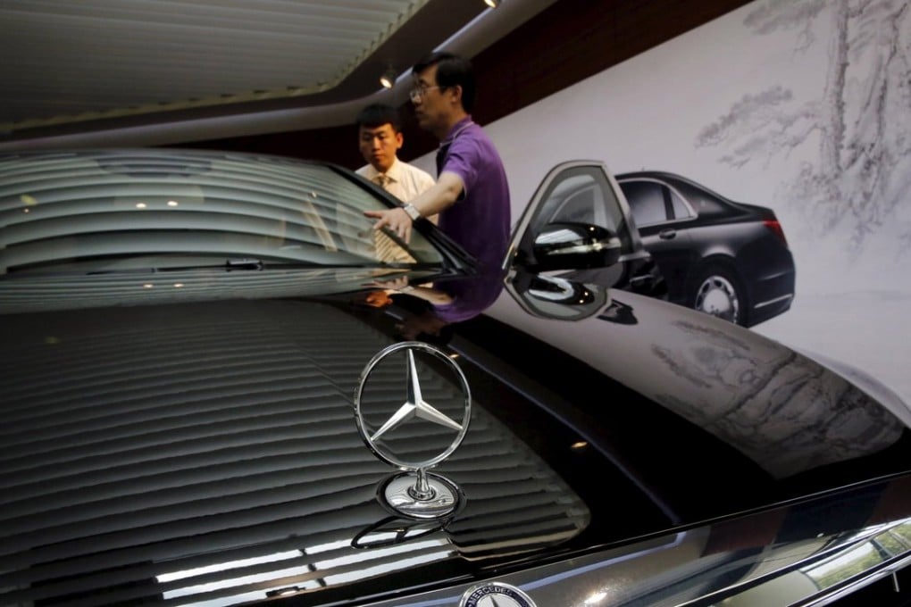 Mercedes’ mainland sales soared 29 per cent year on year last month. Photo: Reuters