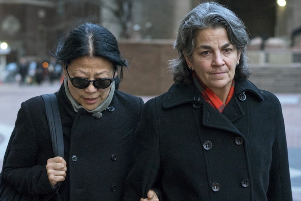Global Sustainability Foundation CEO Sheri Yan (left) leaves federal court in New York. Photo: AP