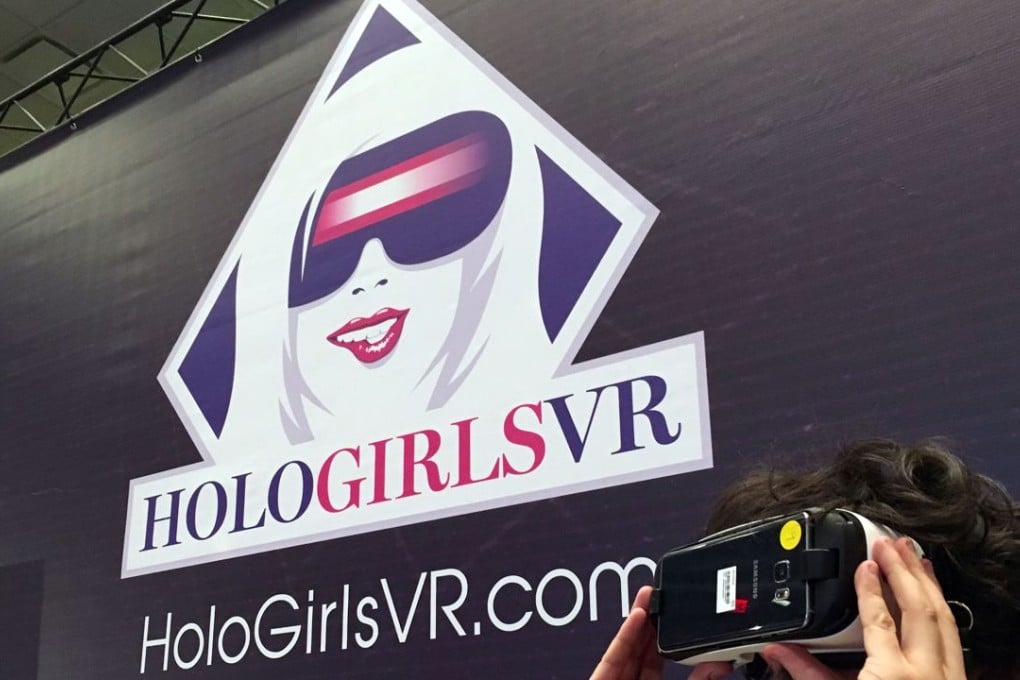 HoloFilm Productions demonstrates how Samsung goggles could be combined with new virtual reality hardware to produce a ‘new pornography viewing experience’. Photo: AFP