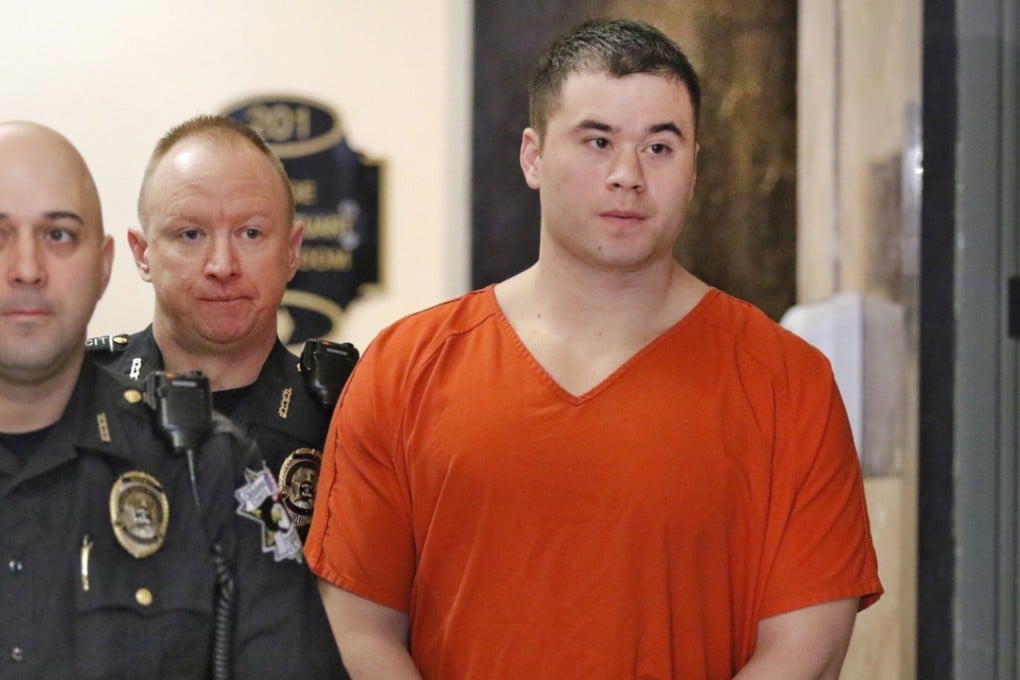Daniel Holtzclaw, a former Oklahoma City police officer who was convicted of raping and sexually victimising eight women on his beat, arrives for his sentencing, on Thursday. Photo: AP