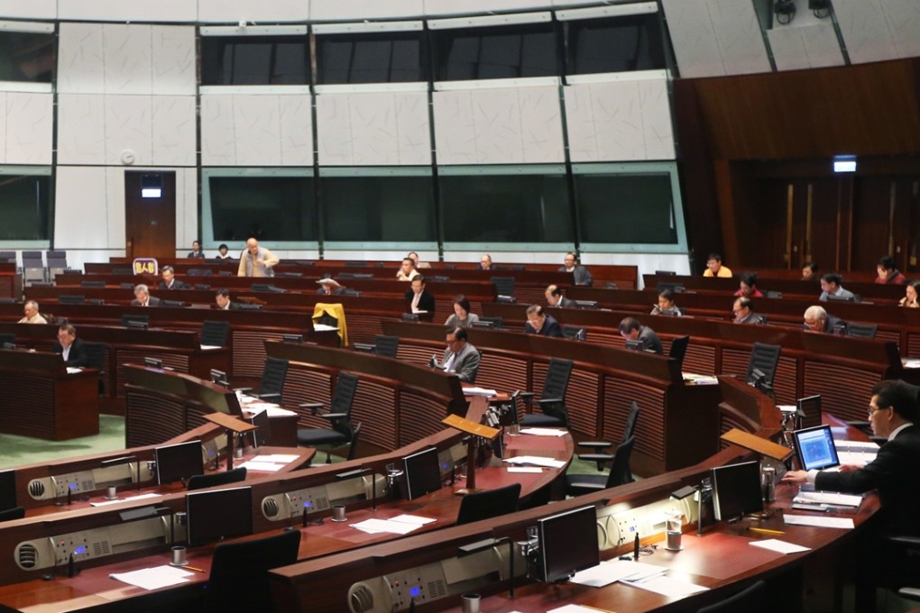 The Legco chamber was too empty to carry on with debates on Friday Photo: David Wong