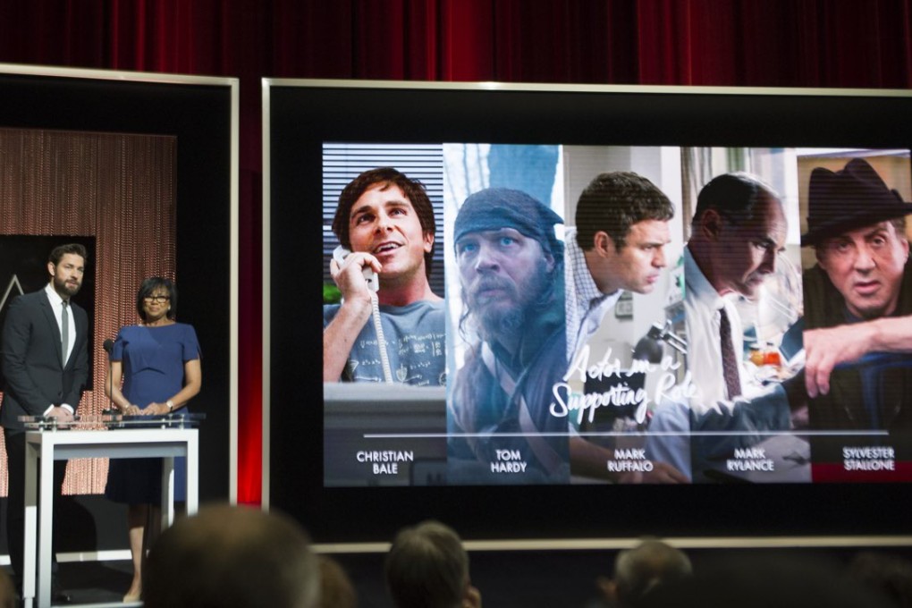 Nominees for Best Actor in a Supporting Role during the nominations announcement for the 88th Academy Awards on January 14, 2016. Photo: Xinhua