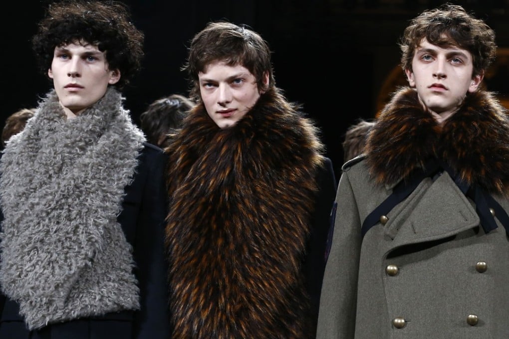 Looks from Dries Van Noten’s autumn-winter 2016 menswear collection. Photo: AP