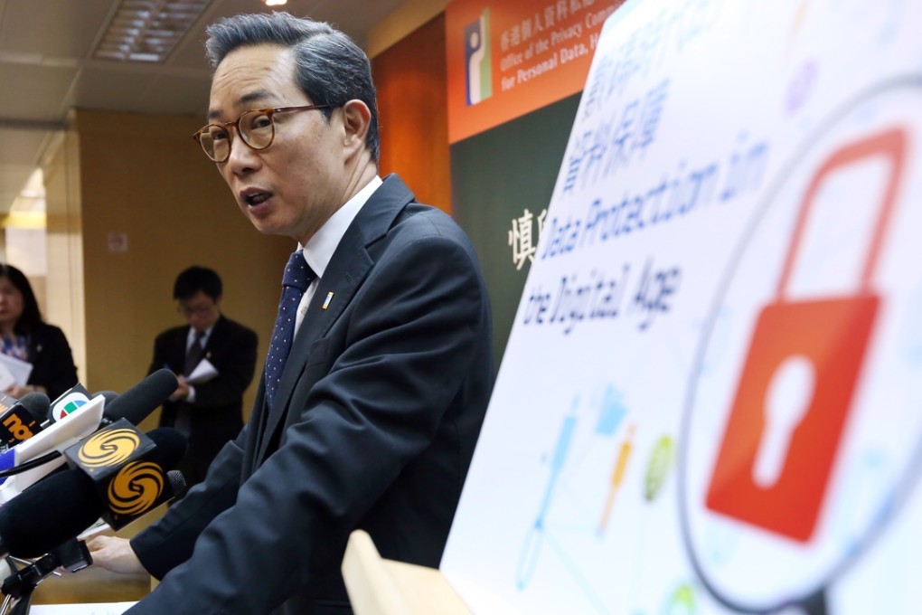 Privacy Commissioner for Personal Data Stephen Wong Kai-yi says the watchdog mainly gathers information through complaints, information provided by the public and the media. Photo: Nora Tam