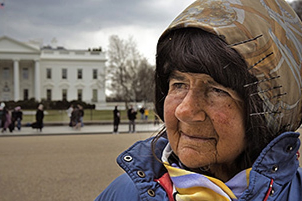 Connie Picciotto, who maintained a protest vigil in front of the White House since the early 1980's. Photo: Washington Post