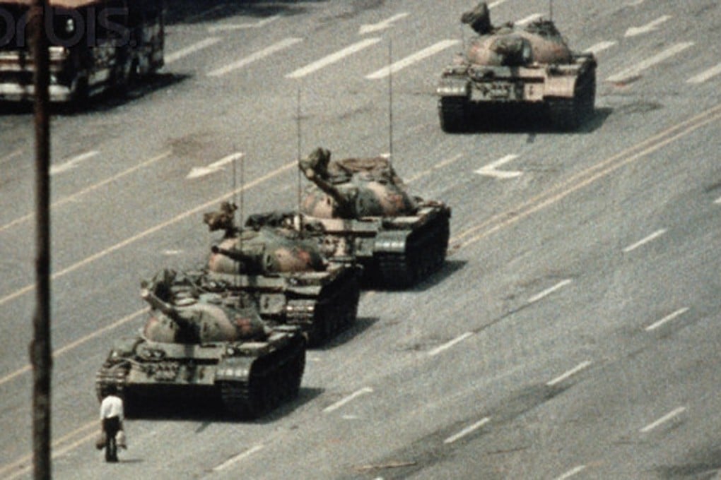 Getty, which will now distribute Corbis Images content, may encounter problems in handling photos deemed sensitive in China, such as this June 5, 1989 photo taken in Beijing of a demonstrator blocking the path of a tank convoy along the Avenue of Eternal Peace near Tiananmen Square. Photo: Corbis