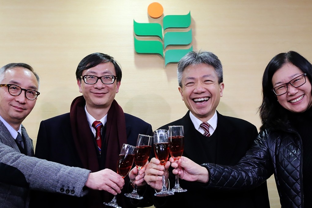 (From left to right) Professor Lui Tai-lok, acting vice-president of HKIEd; vice-president Professor John Lee Chi-kin; president Professor Stephen Cheung Yan-leung; and vice-president Sarah Wong. Photo: Edward Wong