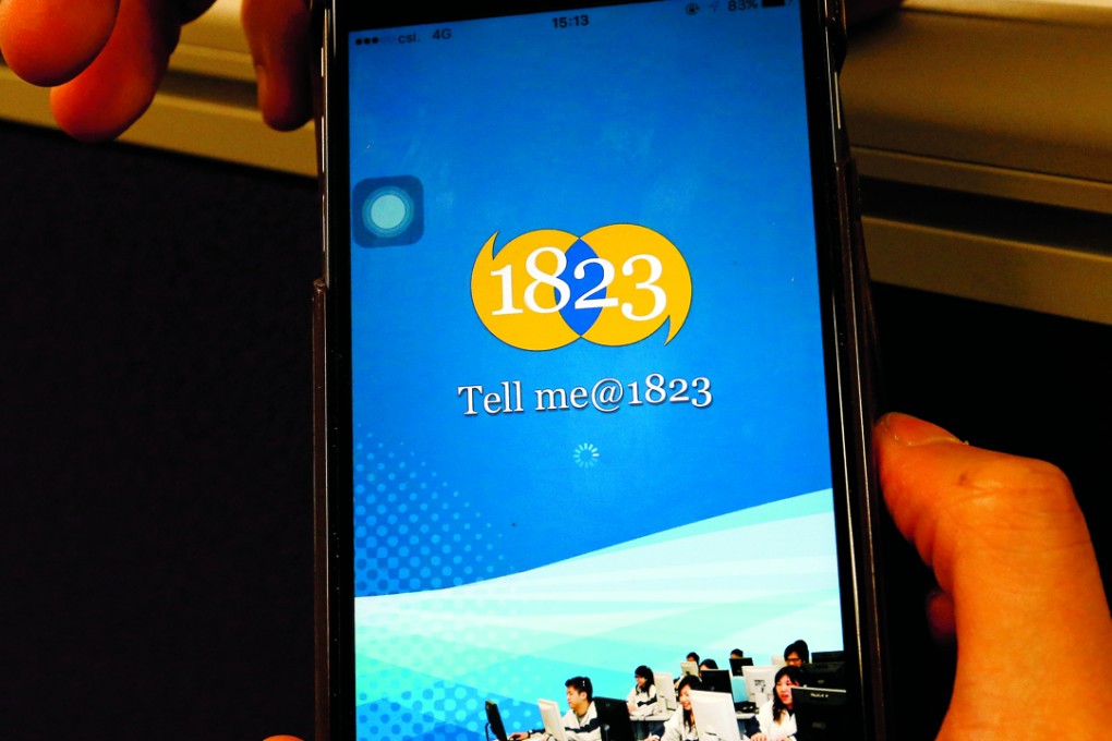 The 1823 app has seen a 100 per cent usage increase in three years. Photo: K. Y. Cheng