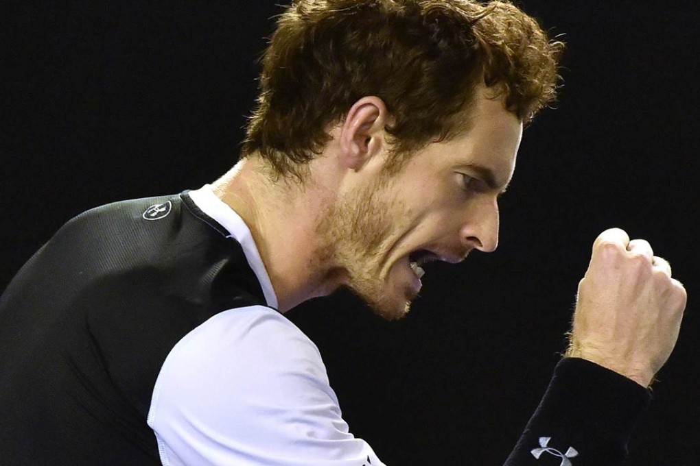 Britain’s Andy Murray reacts to winning a point in his men’s singles semi-final against Canada’s Milos Raonic. Photo: AFP