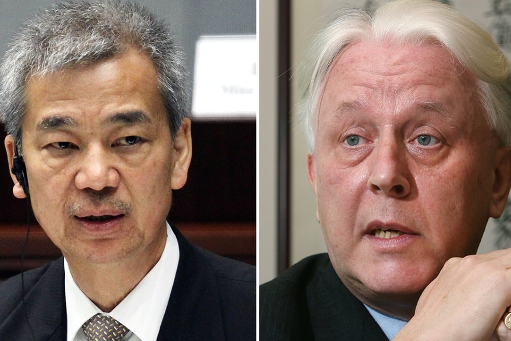 Former ICAC chief Timothy Tong Hin-min (left), who will face no charges following an investigation, and former Hong Kong director of public prosecutions Grenville Cross. Photos: Edward Wong and K.Y. Cheng