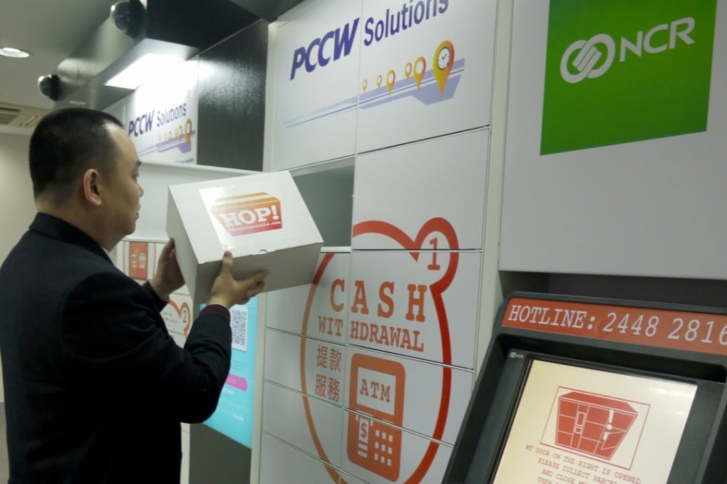 A network of HOP! logistics teller machines, with built-in ATM and secure lockers for e-commerce deliveries, are set to be deployed across Hong Kong. Photo: SCMP Pictures