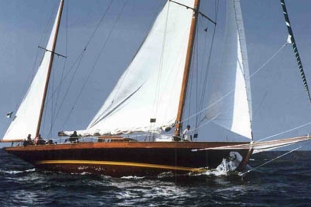 The Fiamma Nera under sail. The classic yacht was a gift to Benito Mussolini from a fellow fascist. Photo: Nautica Report