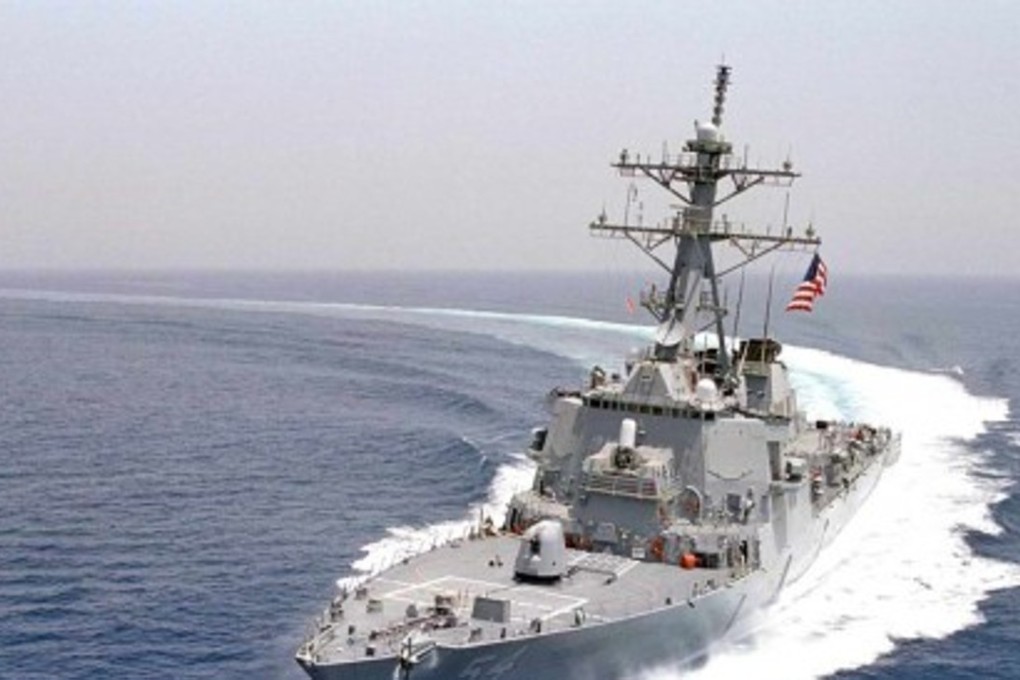 A file picture of the USS Curtis Wilbur, which sailed close to an island claimed by Beijing in the South China Sea on Saturday. Photo: AFP