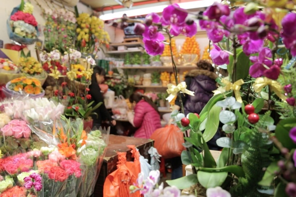 Lunar New Year flowers and plants on sale in Causeway Bay. Photos: Robin Fall