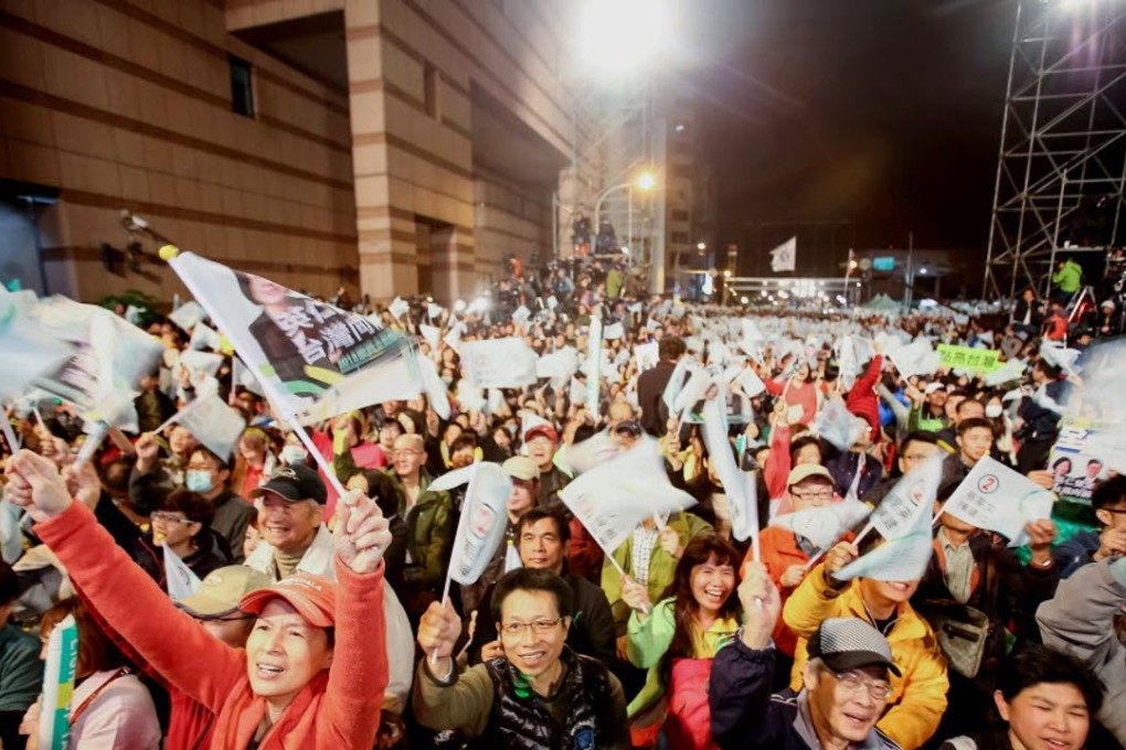 Supporters of the Taiwan’s Democratic Progressive Party celebrate Tsai Ing-wen’s victory in the island’s presidential election. If Tsai refuses to recognise the one-China principle, Beijing could bypass Taipei in its efforts to appeal to ordinary Taiwanese. Photo: Bloomberg