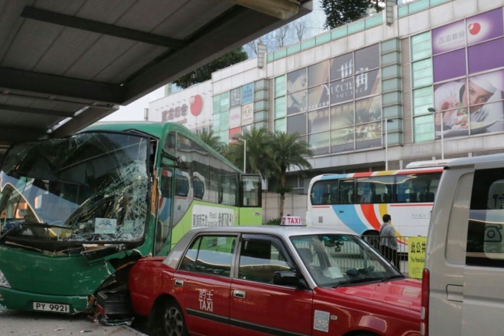 The coach careered out of control near the MTR station Photo: SCMP Pictures