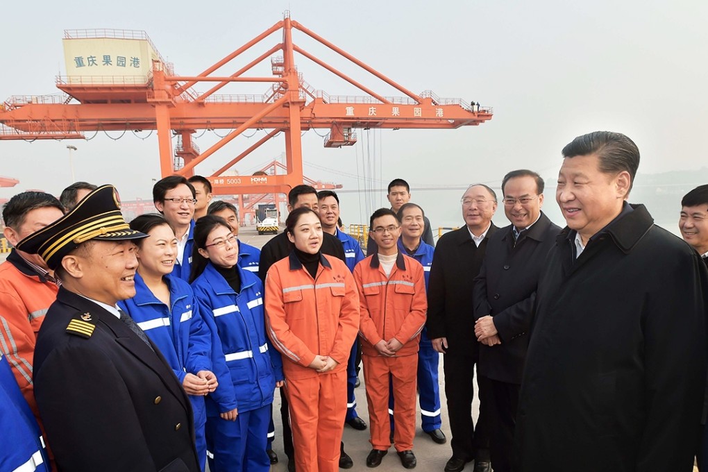 President Xi Jinping visits Chongqing, one of the few regions in China where growth is accelerating. Photo: Xinhua