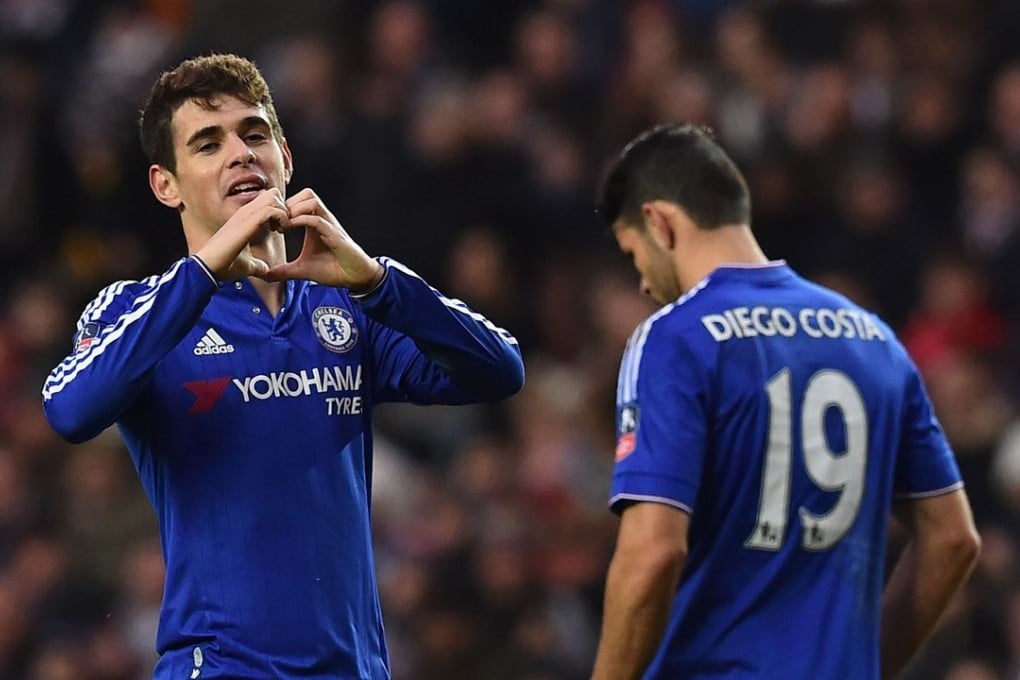 Chelsea’s Brazilian midfielder Oscar has been the subject of a reported £75 million bid from China Super League outfit Jiangsu Suning. Photo: AFP