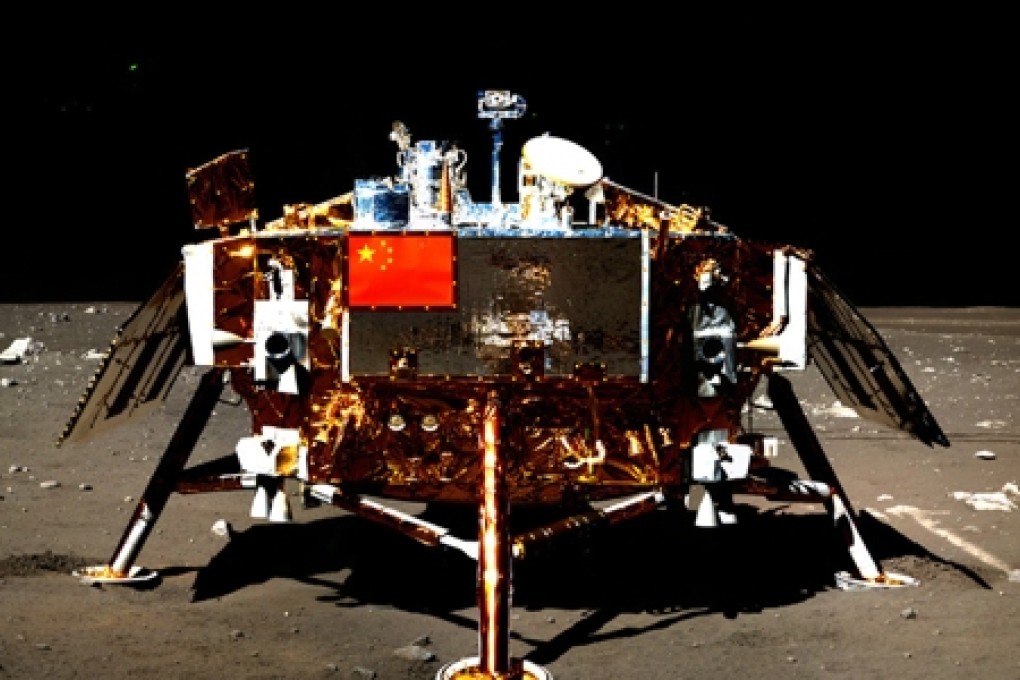 China’s Chang’e-3 lander in this image captured with the Yutu (Jade Rabbit) rover. Photo: SCMP Pictures