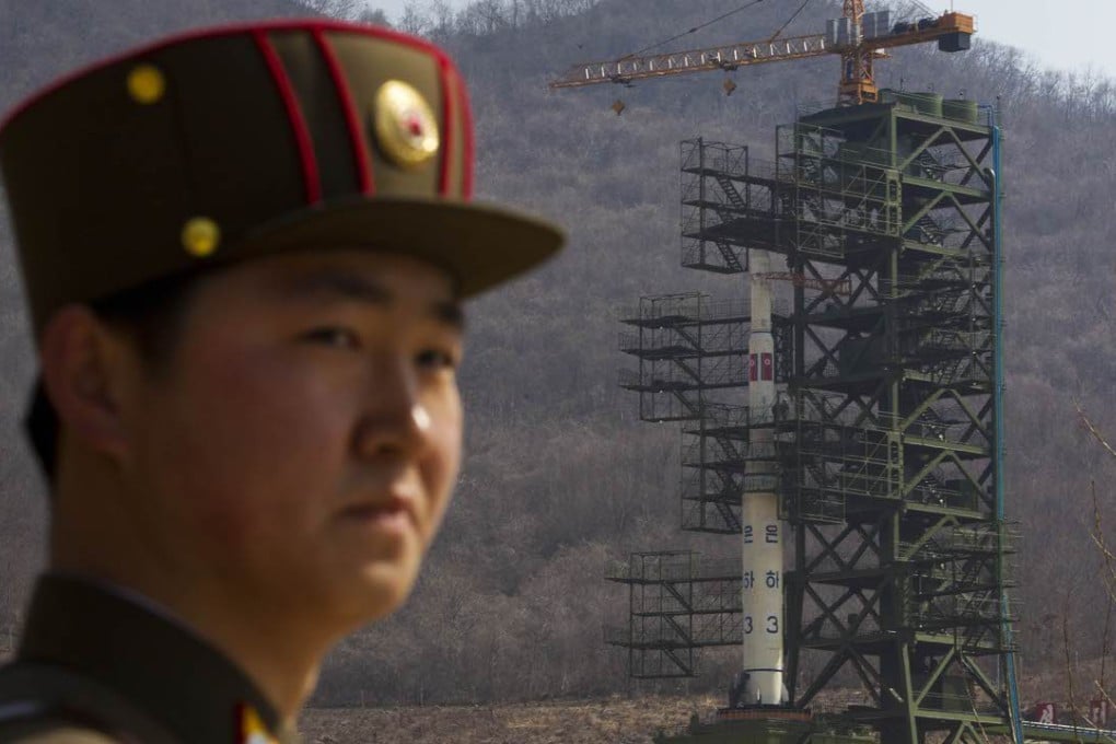 A North Korean soldier at a launching site in Tongchang-ri. Photo: AP
