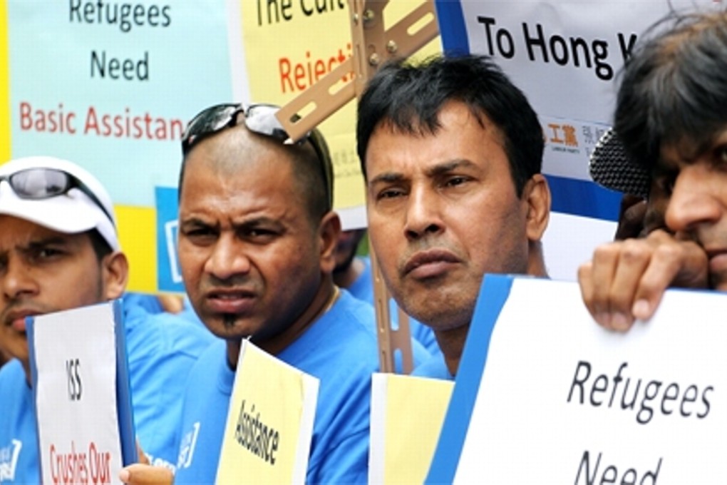 South Asian asylum seekers protest against poor treatment in Hong Kong. Photo: Felix Wong