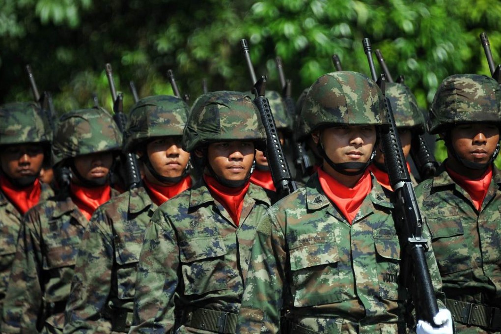 Thai soldiers march in a parade last month. Photo: AFP