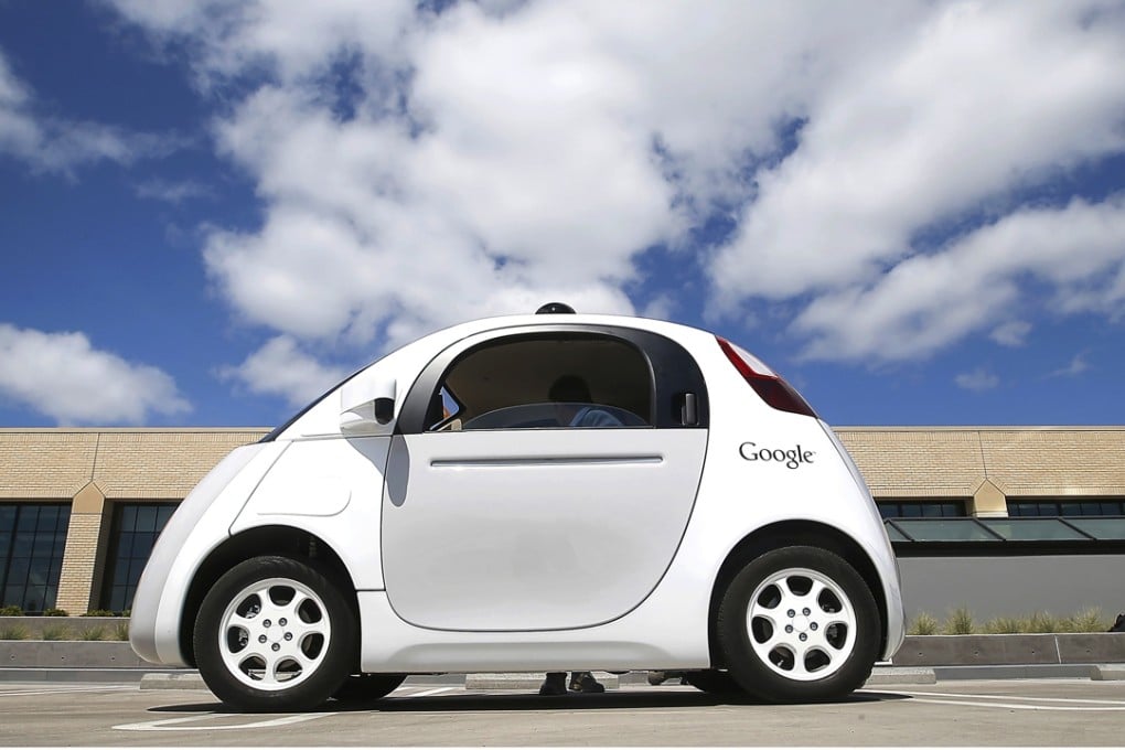 Google's self-driving prototype car is presented during a demonstration at the Google campus in Mountain View, California in this May 2015 file photo. While self-driving cars of tomorrow already are being tested on public roads, plenty of safety data supports the cautionary view that the technology has many miles to go. Photo: AP