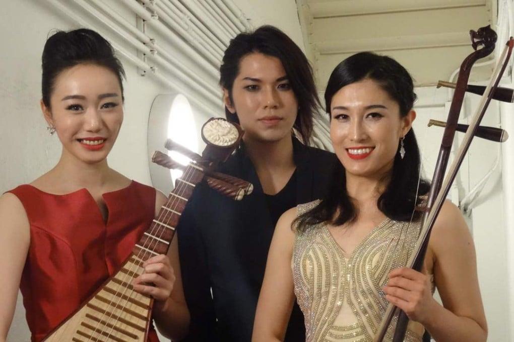 Shen Jiaju, left, pianist Li Zong, centre, and Yang Feifei pictured before their performance at Carnegie Hall in New York. Photo: AFP