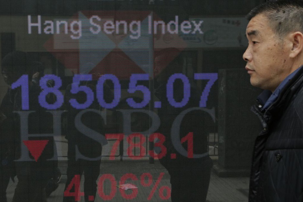 Hong Kong stocks continued down after Thursday’s slump, with the Hang Seng Index dropping around 1 per cent in the Friday morning session. Photo: AP