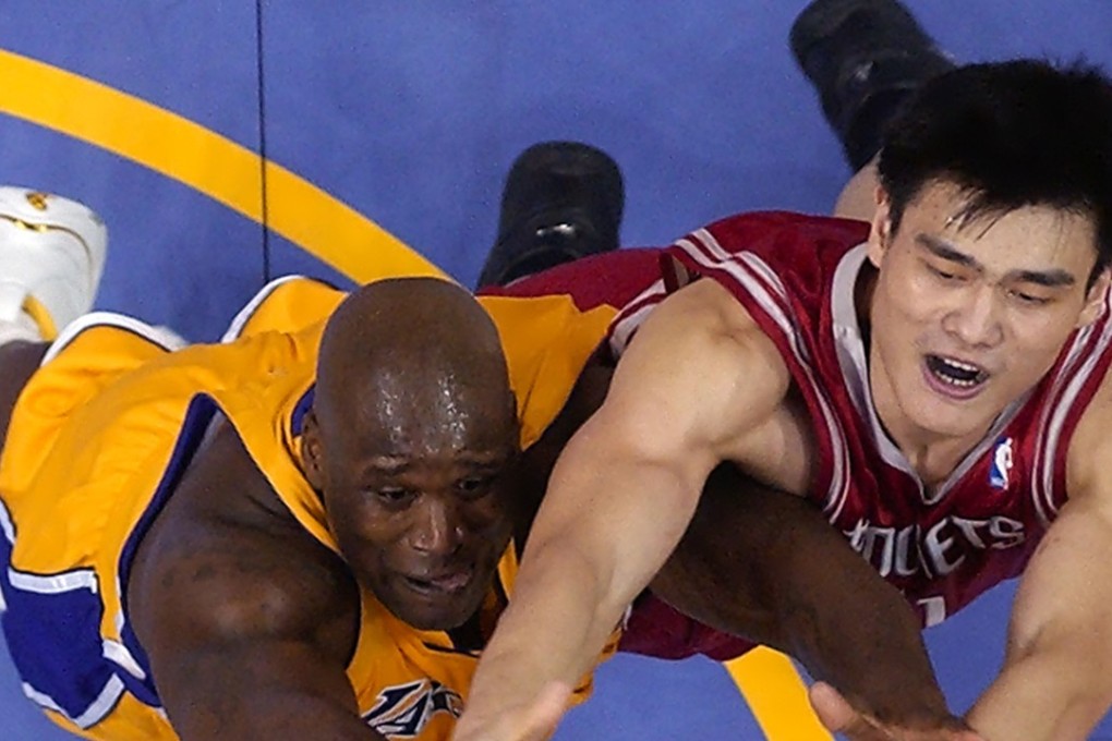 Shaquille O’Neal and Yao Ming are both in line to be inducted in the Hall of fame in September. Photos: AP